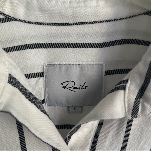 Rails Button Down Striped Tie Front Long Sleeve Shirt - Picture 4 of 7